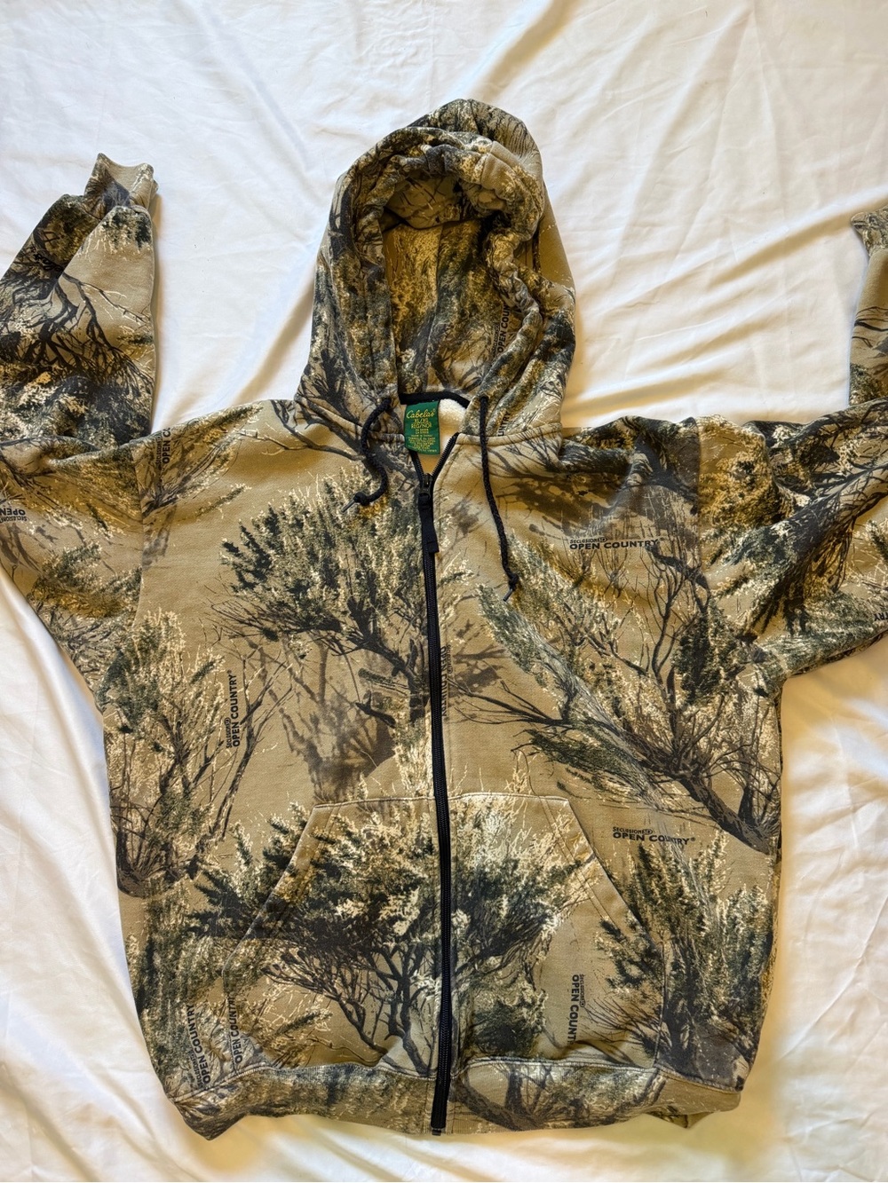 Cabela's Men's Zip-Up Hoodie in Tan and Green Camo
